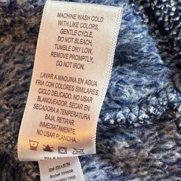 Stan Herman sweatshirt Womens Sz XL Sherpa full zip loungewear comfortable Blue - Picture 10 of 11